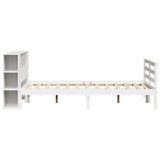 Bookcase Bed without Mattress White 150x200 cm King Size Solid Wood Pine 3321855