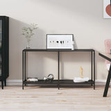 Console Table Black Tempered Glass, Powder-Coated Steel Standard 331695