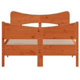 Bed Frame without Mattress Wax Brown 120x200 cm Solid Wood Pine 3216386