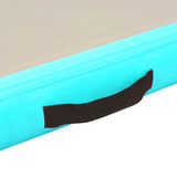 Inflatable Gymnastics Mat with Pump 400x100x10 cm PVC Green 91917