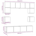 8 Piece TV Cabinet Set Concrete Grey Engineered Wood 3114409
