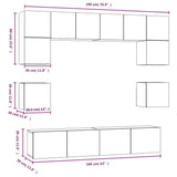 8 Piece TV Cabinet Set Concrete Grey Engineered Wood 3114409