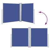 Retractable Side Awning Blue 140x600 cm 48458