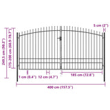 Double Door Fence Gate "Woerden" with Spear Top 400x249,5 cm 145742