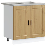 Sink Base Cabinet with Door Porto 2 pcs Brown 80 x 46 x 84.5 cm 3315030