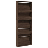 Shoe Cabinet with Mirror 5-Layer Brown Oak 63x17x169.5 cm 3228285