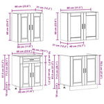 ZNTS 4 Piece Kitchen Cabinet Set Kalmar Smoked Oak Engineered Wood 3314876