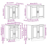 4 Piece Kitchen Cabinet Set Porto Smoked Oak Engineered Wood 3314876