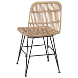 Dinning Chair 2 pcs Natural 41 x 55 x 85 cm Rattan and Steel 42033206