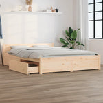 ZNTS 3103559 Bed Frame without Mattress with Drawers 140x200 cm