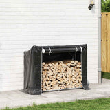 Firewood Rack with Rain Cover 151x60.5x110.5 cm Galvanised Steel 4104941
