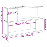 Book Cabinet Artisian Oak 100x24x63 cm Engineered Wood 856741