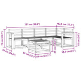 Outdoor Sofa Set 6 pcs White Solid Acacia Wood 3387668