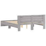 Bed Frame without Mattress Grey Sonoma 150x200 cm King Size 3207481