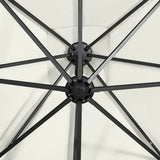 Cantilever Garden Parasol with Pole and LED Lights Sand 300 cm 312328