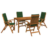 5-Piece Garden Dining Set Natural Solid Acacia Wood 3434559