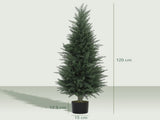 Set of 2 Decorative Artificial Plant, 120 cm Cypress Tree with 638 Leaves in Pot, UV-Resistant T3398P343002