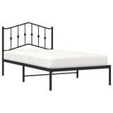 Metal Bed Frame without Mattress with Headboard Black 100x190cm 373783