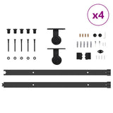 Sliding Door Hardware Kit 305 cm Steel Black 3295747