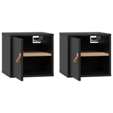 Wall Cabinets 2 pcs Black 31.5x30x30 cm Solid Wood Pine 818364