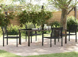 Garden Dining Set 5 pcs Black Powder-Coated Steel 3379166