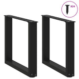Coffee Table Legs U-Shaped 2 pcs Black 50x cm Steel 4013156