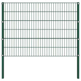 Fence Panel with Posts Iron 522x120 cm Green 278663