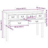 Sideboard Natural 110 x 35 x 75.5 cm Solid Teak Wood 42024261