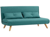 Two-Seater Linen-Look Sofa Bed - Green T3398P377859