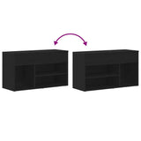 Shoe Bench with Shelf Black Oak 80 x 30 x 45 cm Engineered Wood 862703