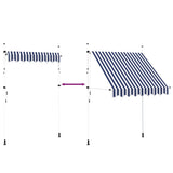 Manual Retractable Awning 200 cm Blue and White Stripes 43220