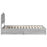 Storage Bed with Drawer Grey Sonoma 90 x 200 cm Engineered Wood 3413546