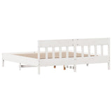 Bed Frame without Mattress White 200x200 cm Solid Wood Pine 3216201