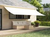 Retractable Awning Cream 350x150 cm Fabric and Steel 368762