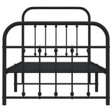 Metal Bed Frame without Mattress with Footboard Black 90x190cm 352588