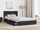 Storage Bed with Headboard Black 100 x 200 cm Engineered Wood 3410827