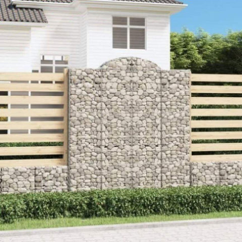 Arched Gabion Basket 200x50x220/240 cm Galvanised Iron 153501