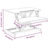 Adjustable Workstation 60x40x cm Steel and Engineered Wood 336397