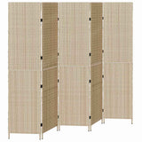 Room Divider Folding Manual Beige 242 x 180 cm Poly Rattan 42003676