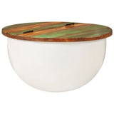 Coffee Table White 50x27 cm Solid Wood Reclaimed 351754