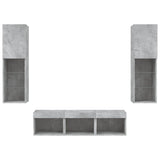 5 Piece TV Wall Units with LED Concrete Grey Engineered Wood 3216607