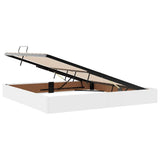 Storage Bed with Mattress Pure White 200 x 200 cm Faux leather 3369962