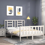 Bed Frame without Mattress White 140x190 cm Solid Wood Pine 3192862