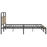 Metal Bed Frame without Mattress Smoked Oak 200x200 cm 3318683