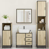 4 Piece Bathroom Furniture Set Sonoma Oak Engineered Wood 3301196
