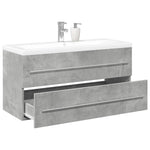 ZNTS 2 Piece Bathroom Furniture Set Concrete Grey Engineered Wood 3324922