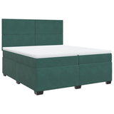 Box Spring Bed with Mattress Dark Green 200x200 cm Velvet 3290999