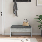 Hall Bench with Cushion Concrete Grey 83 x 38 x 40 cm 891555