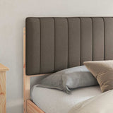 Bed Frame with Upholstered Headboard Taupe 150 x 200 cm 878042
