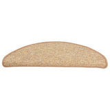 Stair Mats 15 pcs 65x21x4 cm Light Brown Half Round Large 326904